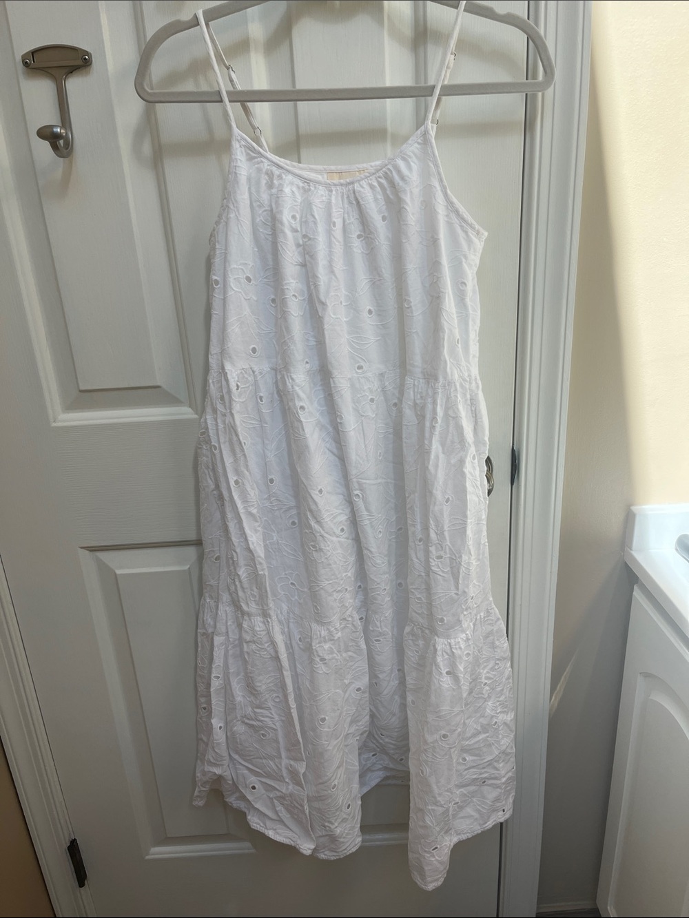 White Eyelet Spaghetti Strap Sundress